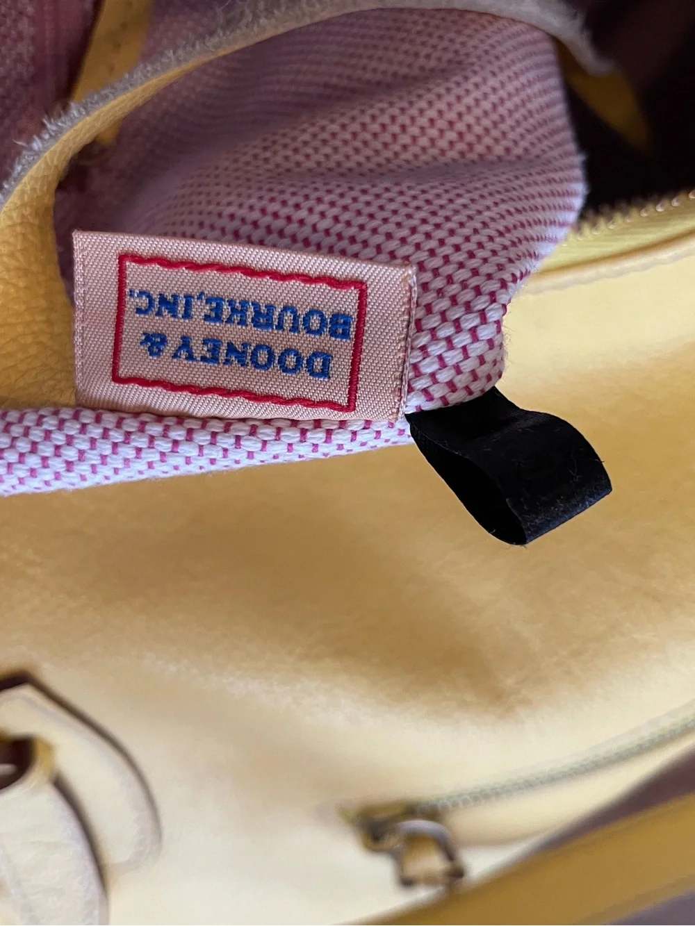 Dooney & Bourke Yellow Leather Satchel with Front Zip Pocket